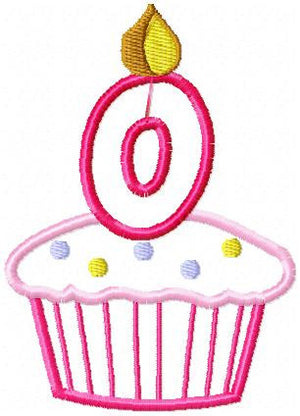 Applique Birthday Cupcakes