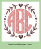 Sweet Laurel Circle Monogram Frame - Machine Embroidery Design