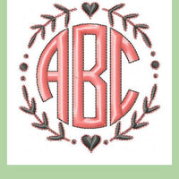 Sweet Laurel Circle Monogram Frame - Machine Embroidery Design