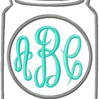 mason jar circle monogram frame