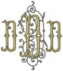 Filligree Monogram Font - comes in 3.25 inch and 5.25 inch sizes