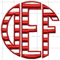 Circle Stripe Font - Machine Embroidery Font Comes in 2.0,2.5, and 3 inch sizes