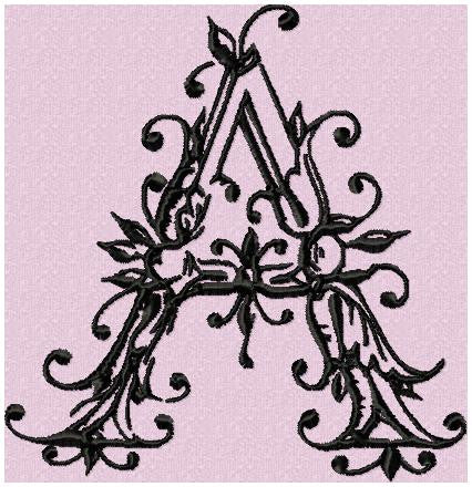 Ancient Font - Comes in 4,5,6 inch sizes - Monogram Font - Machine Embroidery Font