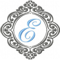 Curly Monogram Frame - machine embroidery design - Comes in 4,5,6,7,8,9 inch Sizes