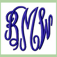 Classic Circle Monogram  4 inch size  Machine Embroidery Font -