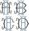 VINTAGE BAROQUE INTERLOCKING MONOGRAM FONT - SET "A" 3 AND 4 INCH SIZE