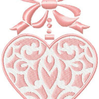 Heart Bow Valentine Embroidery Design