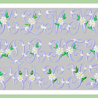 Vintage Daisy Font - 4" - Machine Embroidery Font