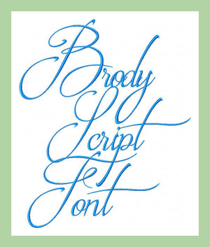 Brody Font 2 inch  Machine Embroidery Font