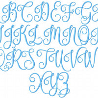 Penelope Font - Comes in 2 and 3 inch sizes upper and lower case letters - Machine Embroidery Font