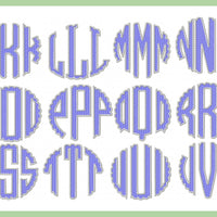 Scalloped Circle patterned and outlined Monogram Font