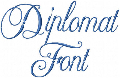 DIPLOMAT FONT - MACHINE EMBROIDERY FONT