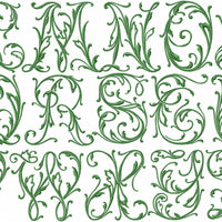 VINTAGE LEAF FONT - 3,4 AND 5 INCH