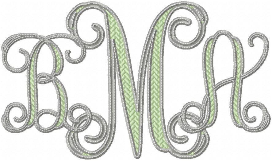 Fancy Textured Vines Monogram Font