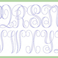 Single Stitch  Vines Font Extra Large