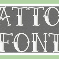 Tattoo Font - 2 Inch Size - Upper Case only Font