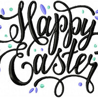 HAPPY EASTER MACHINE EMBROIDERY DESIGN