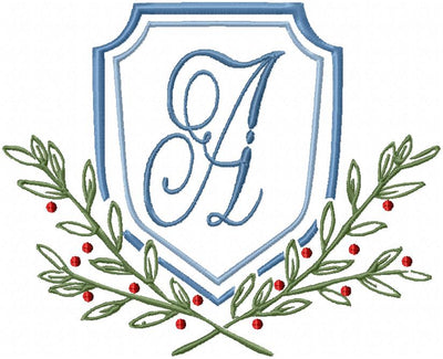 CREST WITH LAUREL AND BERRIES