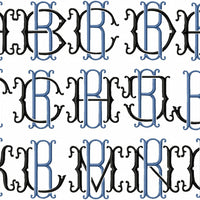 VINTAGE BAROQUE INTERLOCKING MONOGRAM FONT - SET "B" 6 AND 8 INCH SIZE