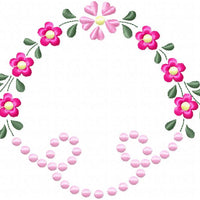 FLOWERS AND DOT MONOGRAM FRAME