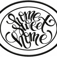 Home Sweet Home Oval machine Embroidery Design -