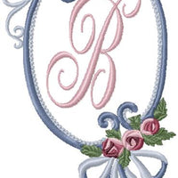 OVAL FLORAL RIBBON FRAME