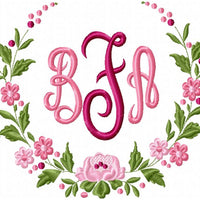 Floral Circle Border - Machine Embroidery Design