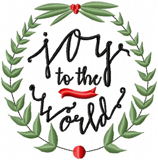 JOY TO THE WORLD EMBROIDERY DESIGN