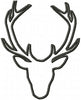 Deer Head Silhouette with Antlers - Comes in Fill Stitch and Applique