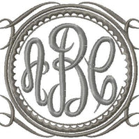 Cat Tail Monogram Frame - Machine Embroidery design