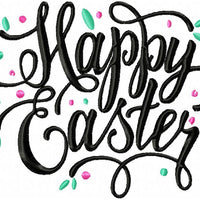 HAPPY EASTER MACHINE EMBROIDERY DESIGN