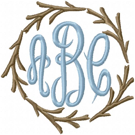 TWIG WREATH MONOGRAM FRAME