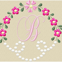 FLOWERS AND DOT MONOGRAM FRAME