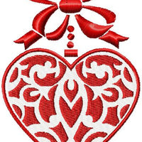 Heart Bow Valentine Embroidery Design