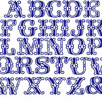 Intervent Monogram Font - Comes in 2 sizes 2 and 3 inch- Machine embroidery Font