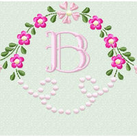 FLOWERS AND DOT MONOGRAM FRAME