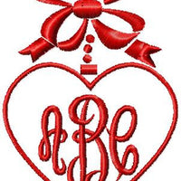 Heart and Bow Monogram Frame - Comes in 4 sizes