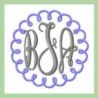 Squigle Circle Border - Comes in 4 sizes 8x8,6x6,4x4 and 3x3