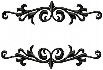 Straight Flourish Border - Machine Embroidery Design - Comes in 4 sizes