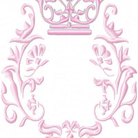 Crown and Flourish machine embroidery Design