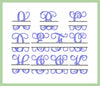 Split Vines Font - with Name Frame - Comes in 3,4,5,6,and 7 Inch Sizes