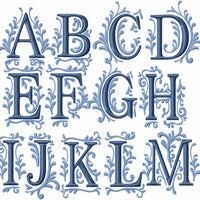 PAU MONOGRAM FONT 2 AND 3 INCH SIZE