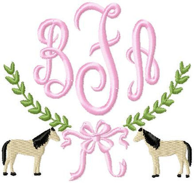 Horse Laurel Monogram Frame