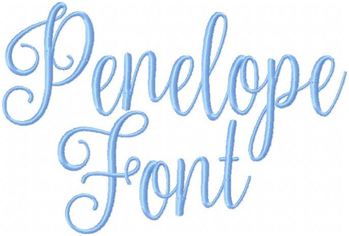 Penelope Font - Comes in 2 and 3 inch sizes upper and lower case letters - Machine Embroidery Font