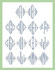 Sharp Diamond Monogram Font - Fill Stitch with red word outline stitch.