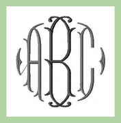 Vintage Diamond Monogram comes in 3 inch size  Machine Embroidery Monogram