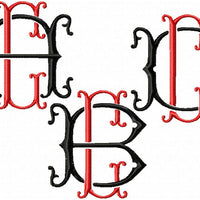 VINTAGE BAROQUE INTERLOCKING MONOGRAM FONT - SET "C" 6 AND 8 INCH SIZE