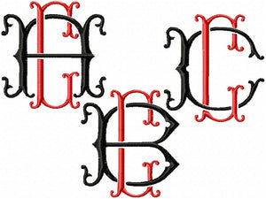 VINTAGE BAROQUE INTERLOCKING MONOGRAM FONT - SET "C" 6 AND 8 INCH SIZE