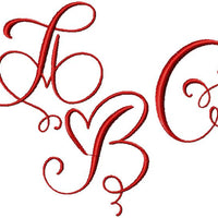 HEARTS MONOGRAM FONT