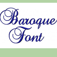 Baroque Script Font - Comes in 2,3, and 4 inch Sizes